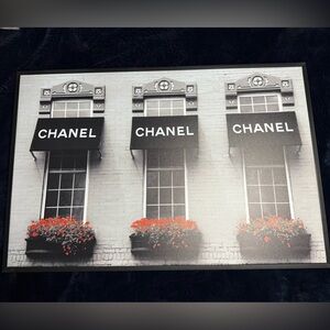 CHANEL Black and White Wall Art with Red Accents
